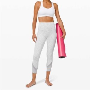 LULULEMON wunder under crop scallop legging grey